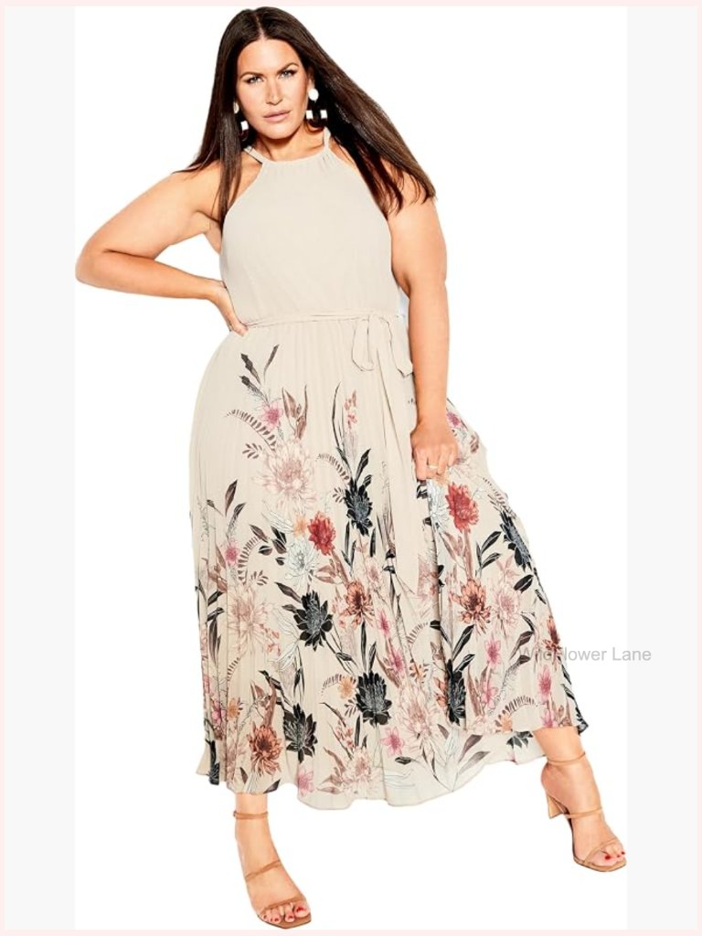 Plus Size Maxi Dress - Bohemian Floral Fit & Flare